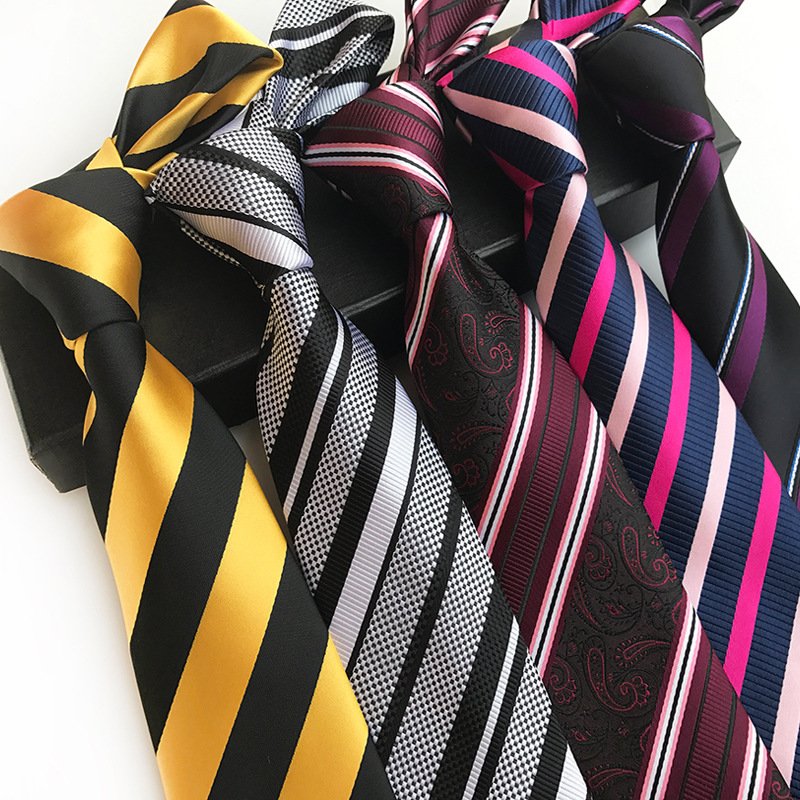 New Design Paisley Plaid Jacquard Woven Silk Mens Ties Neck Tie 8cm Striped Ties for Men Business Suit Business Wedding Party