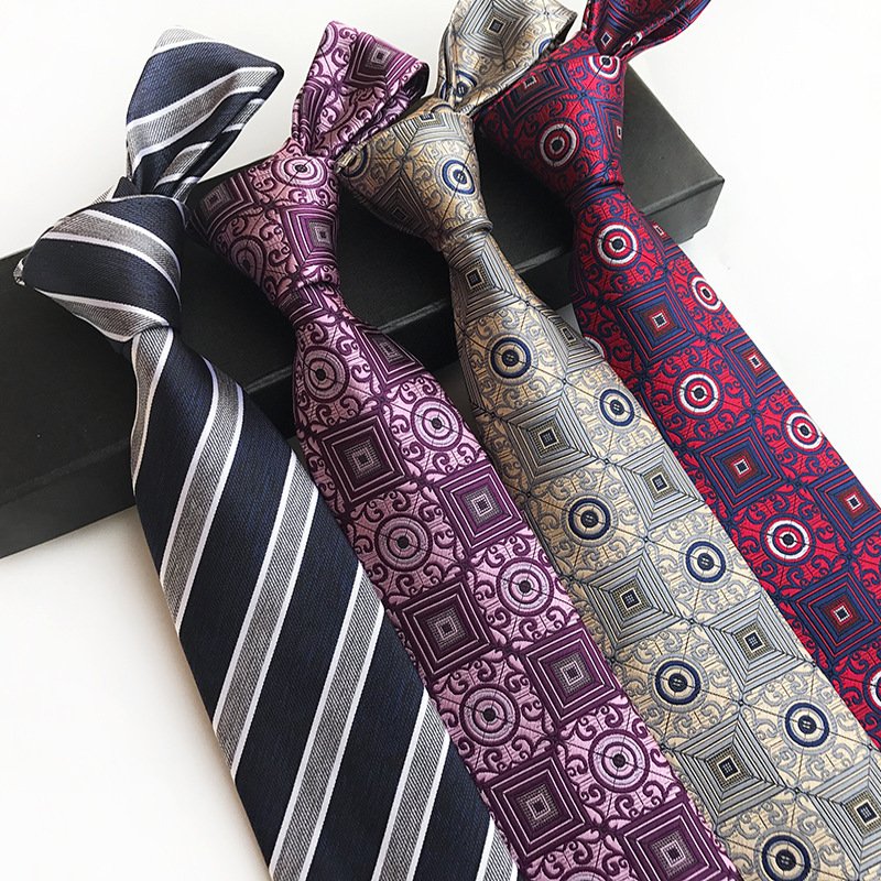 New Design Paisley Plaid Jacquard Woven Silk Mens Ties Neck Tie 8cm Striped Ties for Men Business Suit Business Wedding Party