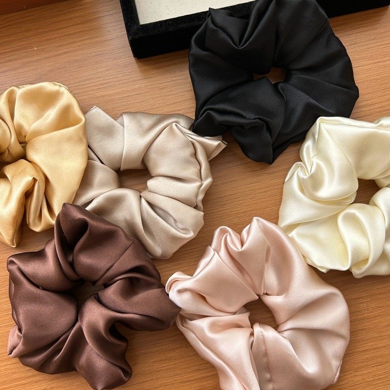Big Elastic Band Hair Ties Scrunchy Hair Ties Ponytail Holder Silk Hair Scrunchies For Women Girls
