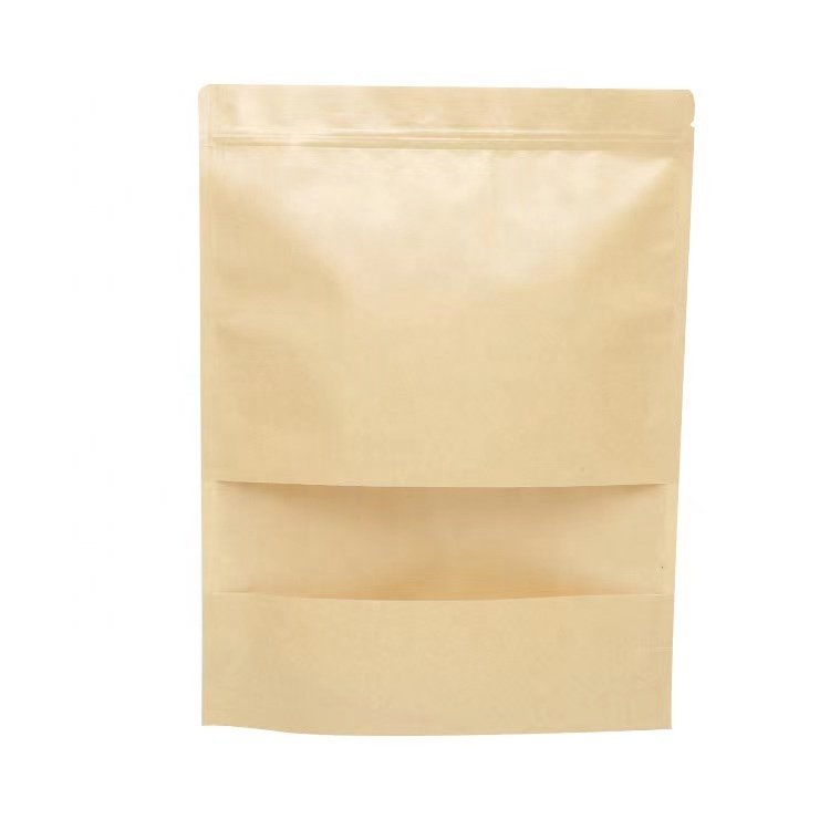 Reusable Custom Matte With Metallic Printed 1Kg 70Micron Brown Matt OPP/VMPET/PE Coffee Stand Up Packaging Bags With Window