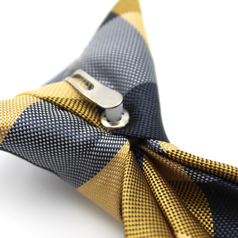 China Wholesale Necktie Simplify Matters Men Security Officer Easy Wear Durable 100 Polyester Woven Plaid Check Pretied Clip Tie