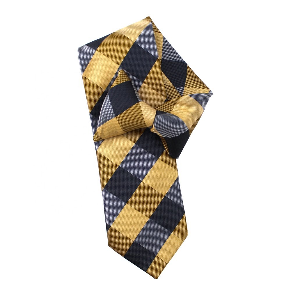 China Wholesale Necktie Simplify Matters Men Security Officer Easy Wear Durable 100 Polyester Woven Plaid Check Pretied Clip Tie