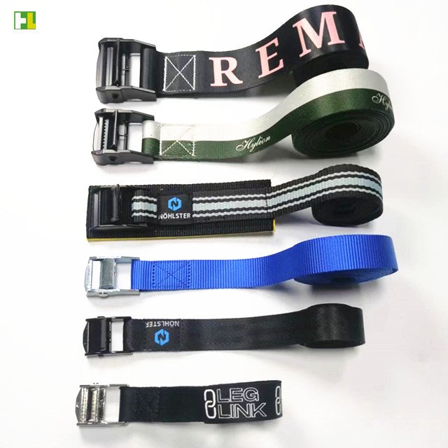 Heavy duty stainless steel cam buckle kayak tie down straps with custom logo label