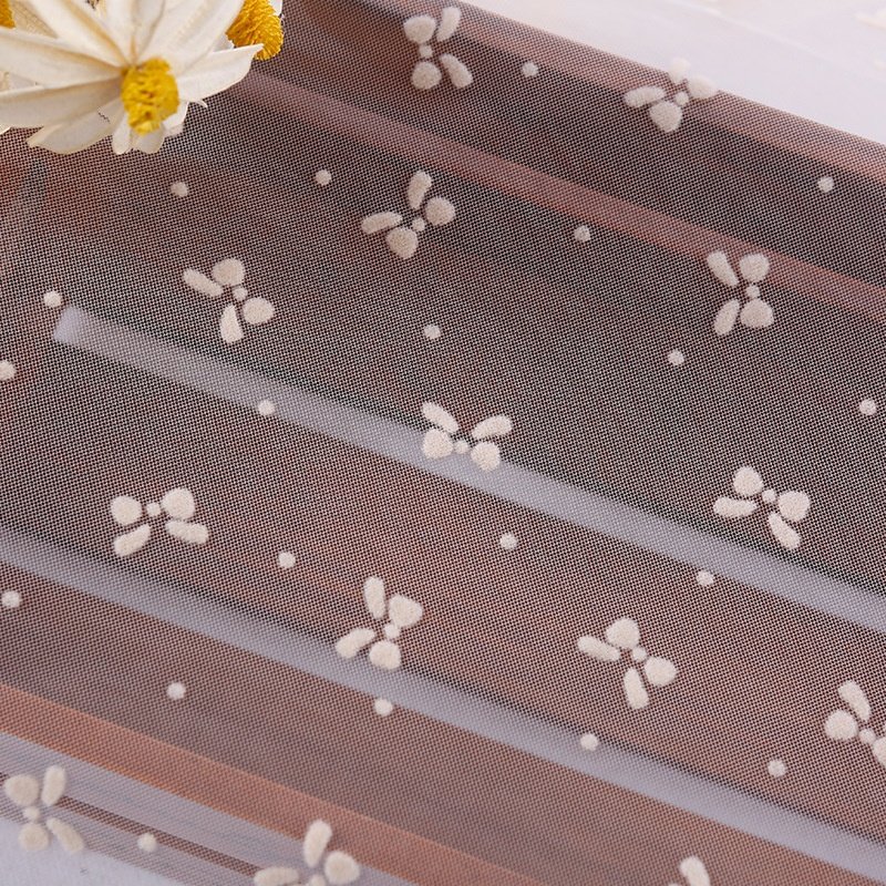 Colorful Tricot bow tie Flock Mesh Fabric Nylon Glitter Mesh For Bridal Gown Dress
