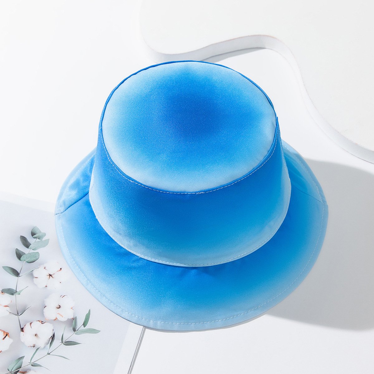 New Personality Color Gradient Tie-dye Fisherman Hat Sunscreen Basin Hat Bucket Hat for Adult