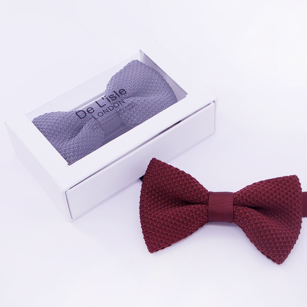 Best Design Wholesale Good Price Men's Knitted Bow Tie OEM Service 100% Polyester Solid Color Knit Bow Tie For Business Men