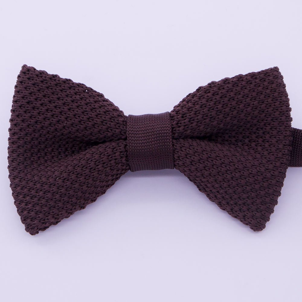 Best Design Wholesale Good Price Men's Knitted Bow Tie OEM Service 100% Polyester Solid Color Knit Bow Tie For Business Men