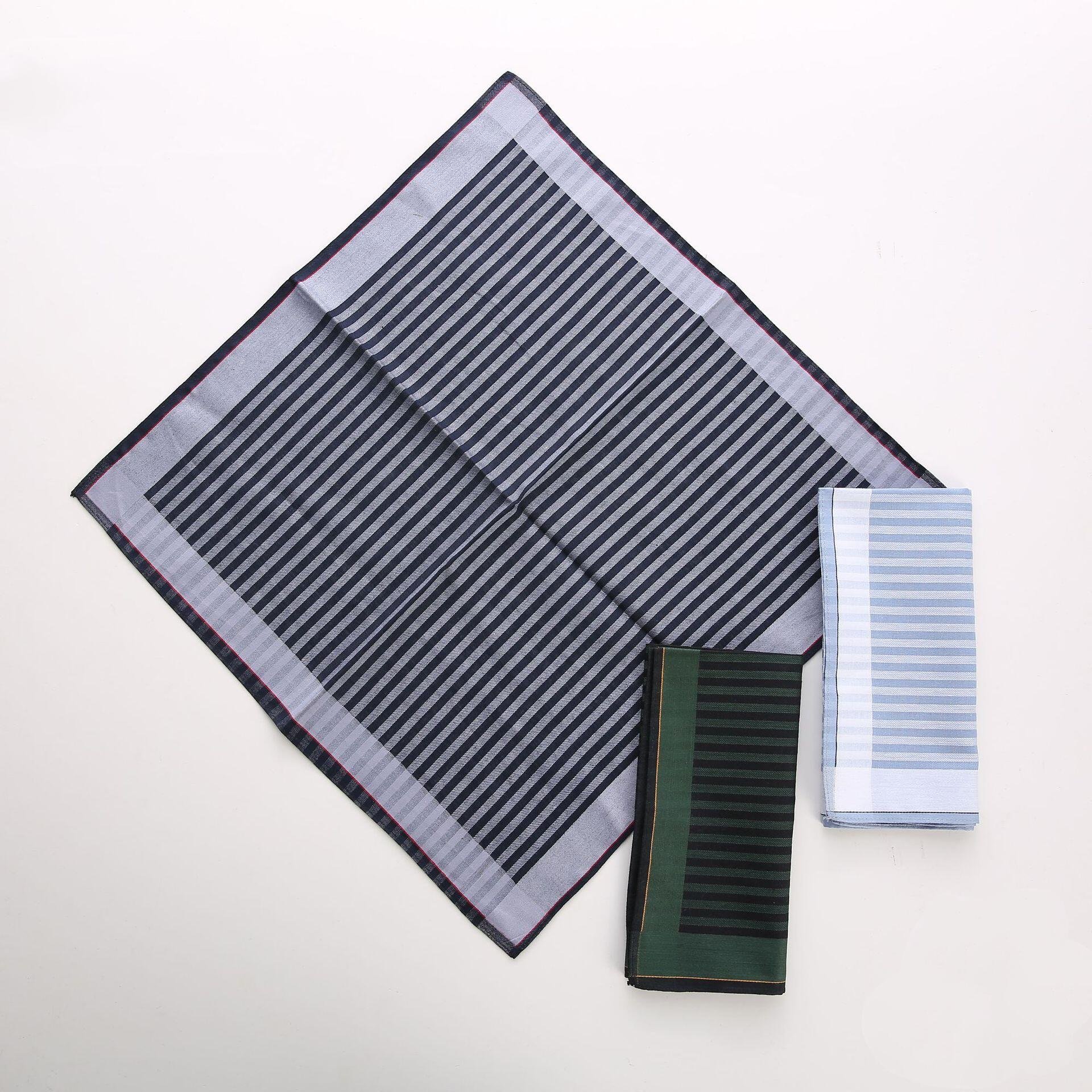Pre-folded Dark Cotton 43cm Men's Square Handkerchief High-end Business Combed Cotton Custom Low Price Custom Pattern