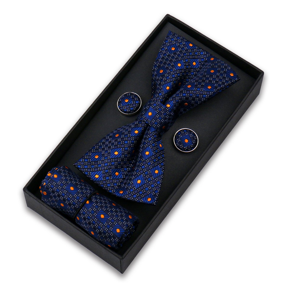 Wholesale Butterfly Bow Tie Gift Box Silk Bow Tie For Men Wedding Man Bowtie And Pocket Square Cufflinks In Box