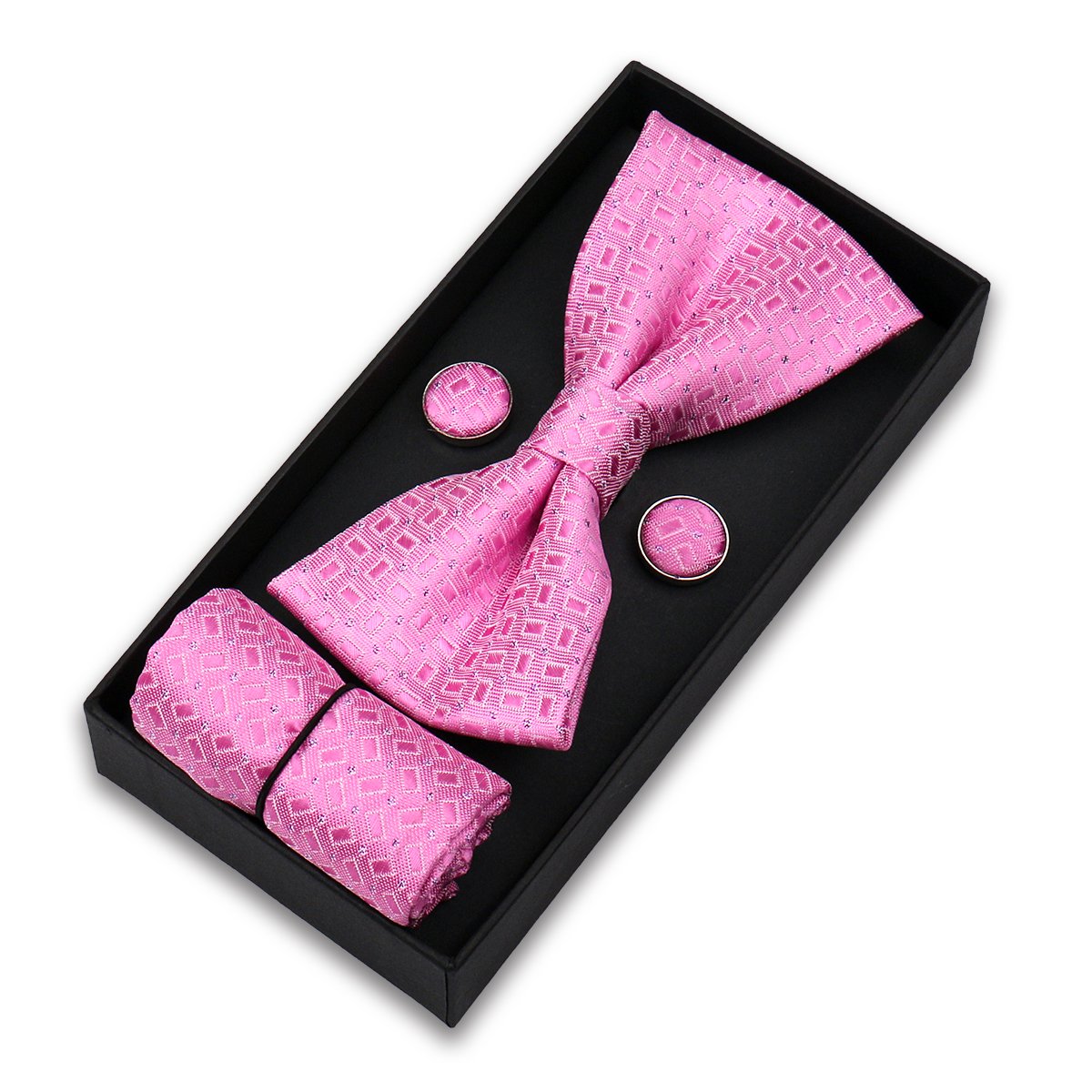 Wholesale Butterfly Bow Tie Gift Box Silk Bow Tie For Men Wedding Man Bowtie And Pocket Square Cufflinks In Box