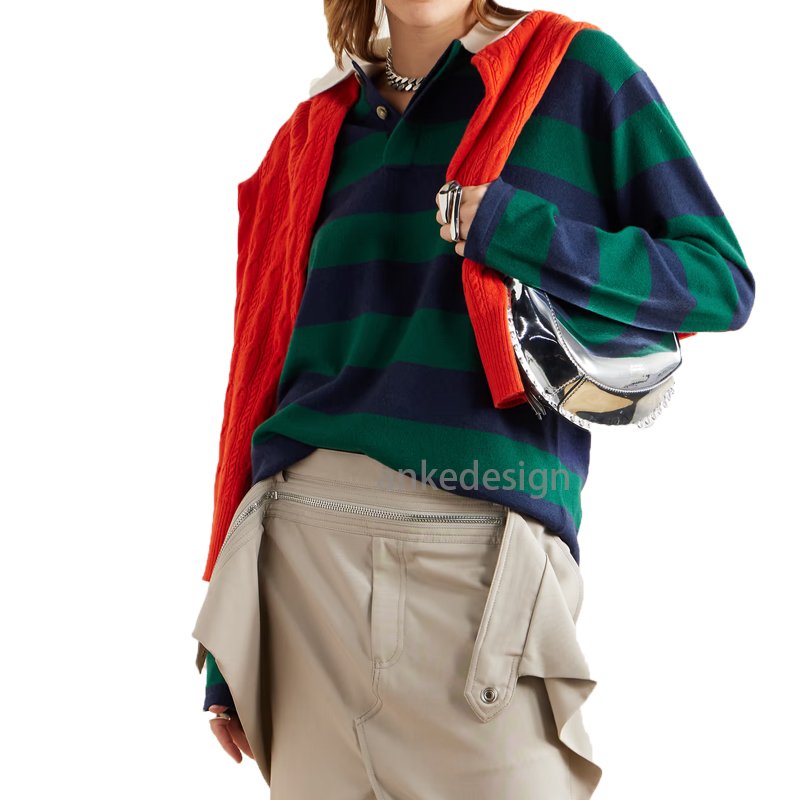Custom Brand Logo 100% Cotton Custom Rugby Shirt Long Sleeve Unisex Classic Polo Shirts Jersey Striped Rugby Shirt