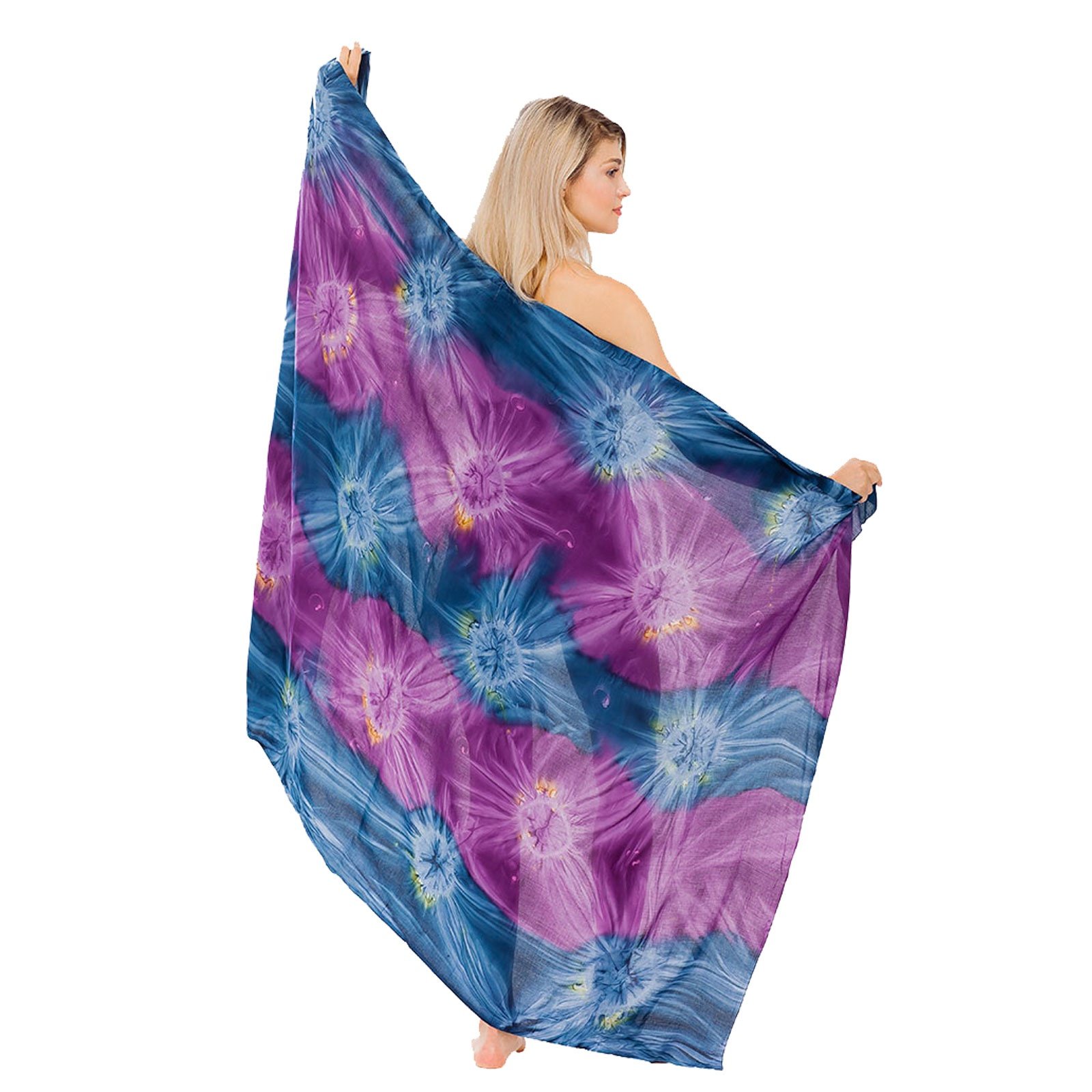 NEW design women sarong beach wear cover up tie dye colorful combination rayon fabric sarong wrap bikini swimsuit