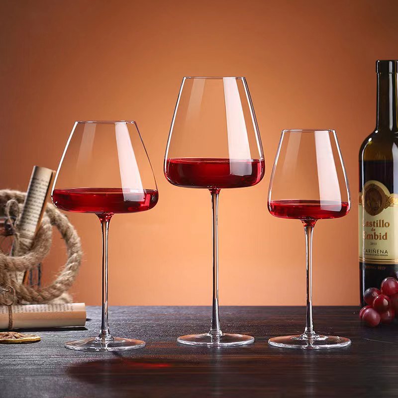 Hot Sale Red Wine Glasses Bubble Wrap Black Bow Tie Crystal Red Wine Glasses Burgundy Big Belly Set