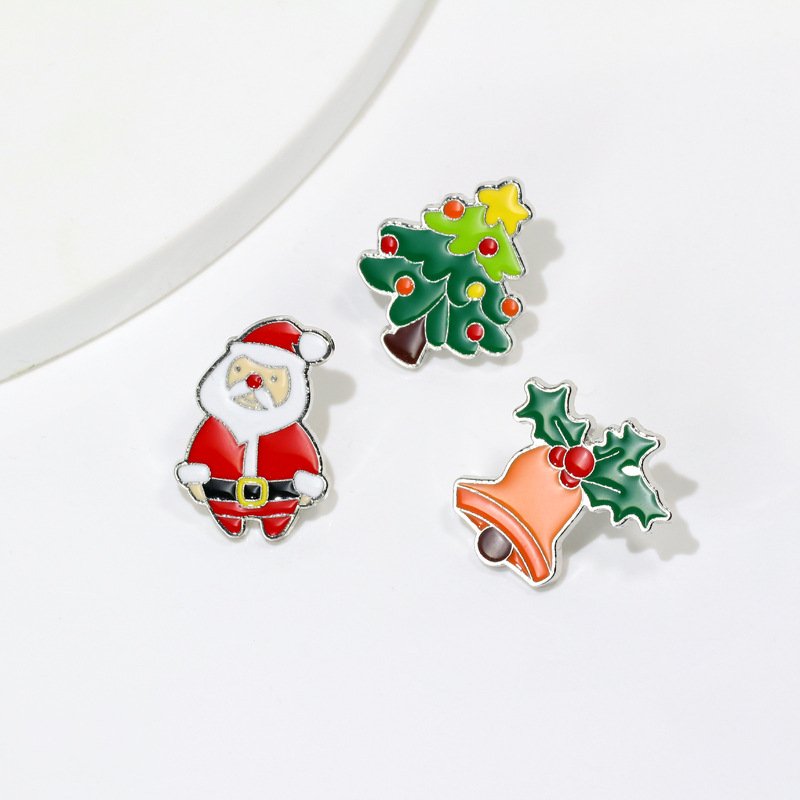 Manufacturer Cartoon Merry Christmas Tree Reindeer Enamel Brooch Hat Clothes Tie Scarf Button Pin Badge Custom Lapel Pins