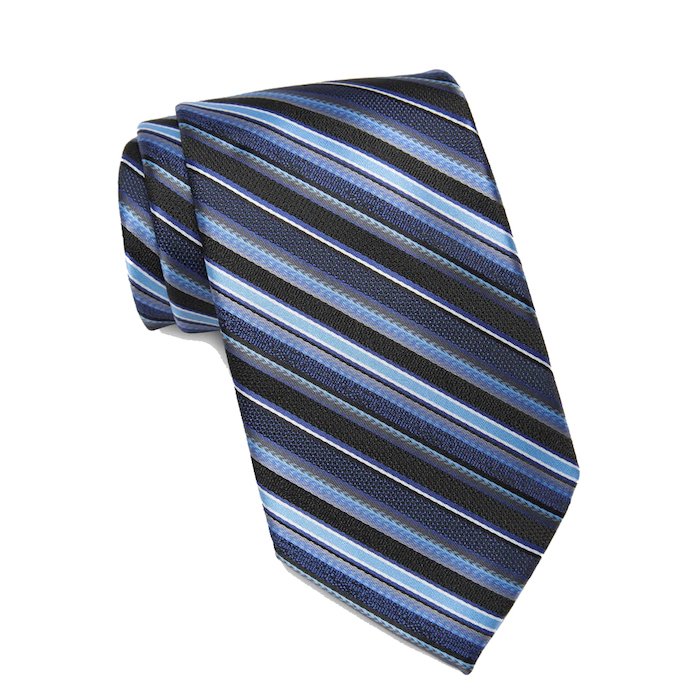 Wholesale High Quality 100% Silk Necktie Navy Blue Striped Wholesale Silk Neck Ties For Business Men