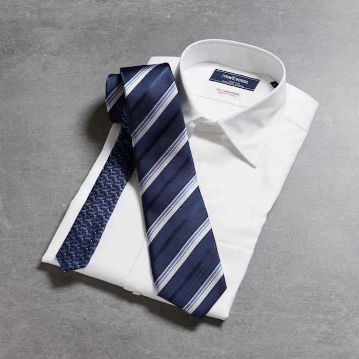 Wholesale High Quality 100% Silk Necktie Navy Blue Striped Wholesale Silk Neck Ties For Business Men