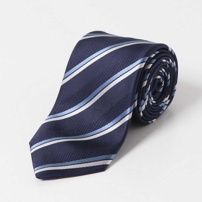 Wholesale High Quality 100% Silk Necktie Navy Blue Striped Wholesale Silk Neck Ties For Business Men