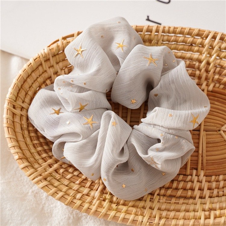 Chiffon fabric star shaped headband simple Korean headband simple rope rubber band candy colored rubber band simple headband
