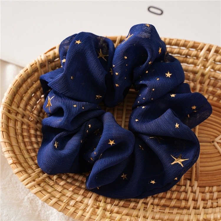 Chiffon fabric star shaped headband simple Korean headband simple rope rubber band candy colored rubber band simple headband