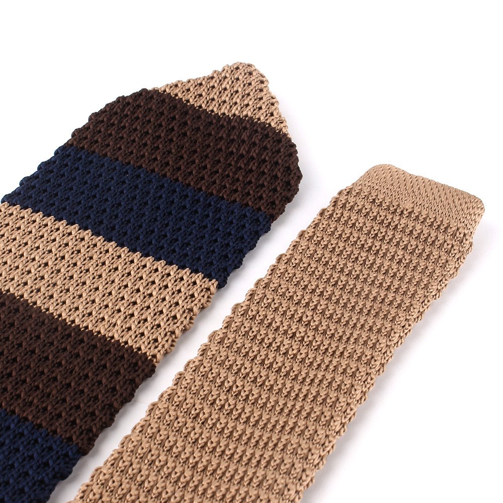 Men Business Fashion Casual High Quality Knit Tie Pure Color Pointed Bottom 7cm Width Polyester Knitted Neckties