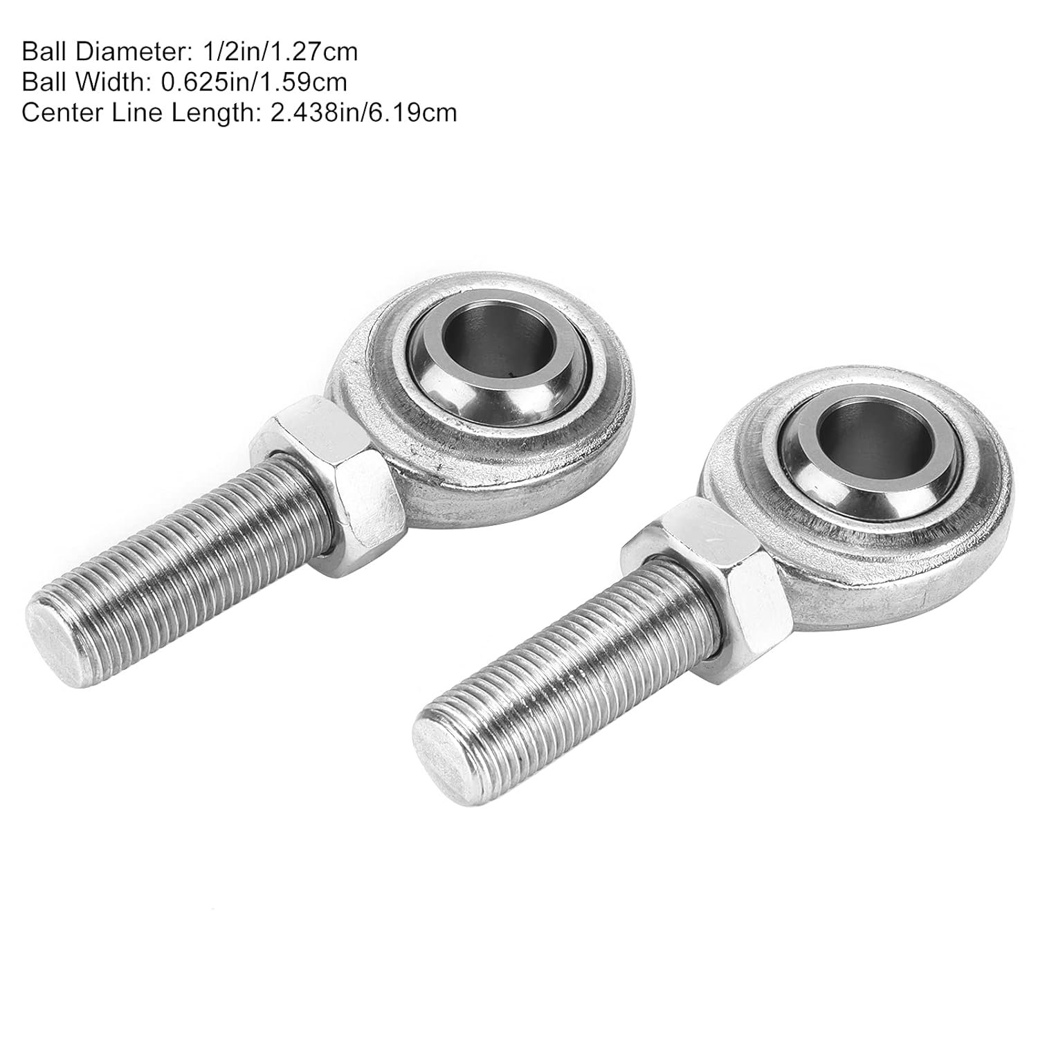 CMR-8 1/2in 1/2in-20 RH Male Thread Universal Rod End Heim Joints Rod End Kit Right Hand Rod End Bearing with Jam Nut
