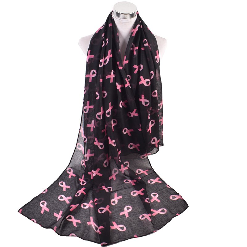 Custom digital Global breast cancer Prevention Activity Pink Ribbon Care Day Sign Printed Women's Scarf Long Scarf Shawl