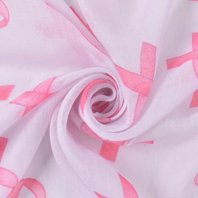 Custom digital Global breast cancer Prevention Activity Pink Ribbon Care Day Sign Printed Women's Scarf Long Scarf Shawl