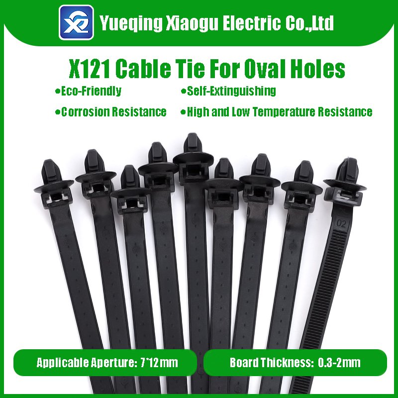 Push Mount Nylon Cable Zip Ties for Oval Hole Applications