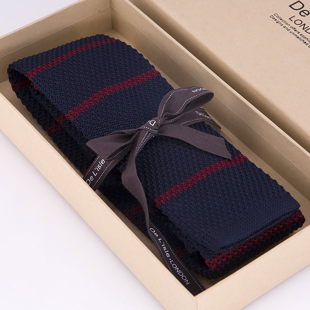 Hamocigia Elegant Skinny Slim Polka Dot Stripe Polyester Custom Knitted Ties