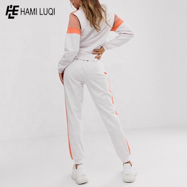 Women's Custom Oversized Cropped Hoodie and Joggers Set XL 2-Piece Loungewear Tracksuit for Gym Winter Casual Style-Wholesale