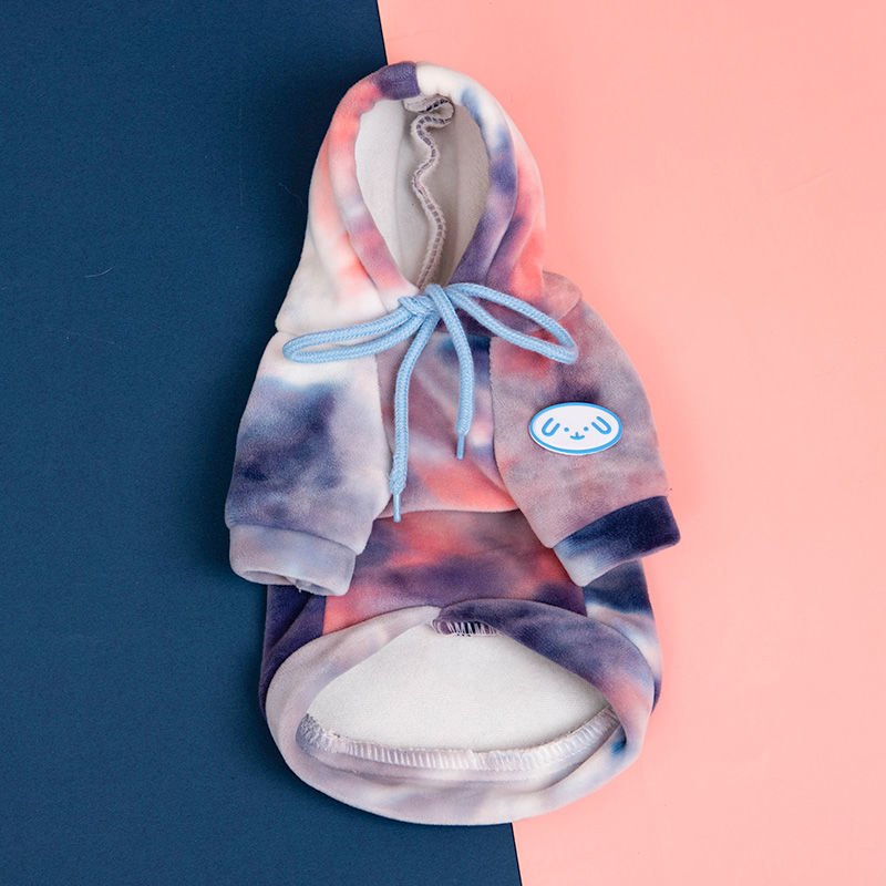 Wholesale Tie Dye Dog Hoodie Puppy Sweatshirt Cold Weather Coat Pet Clothes for Dog Cat