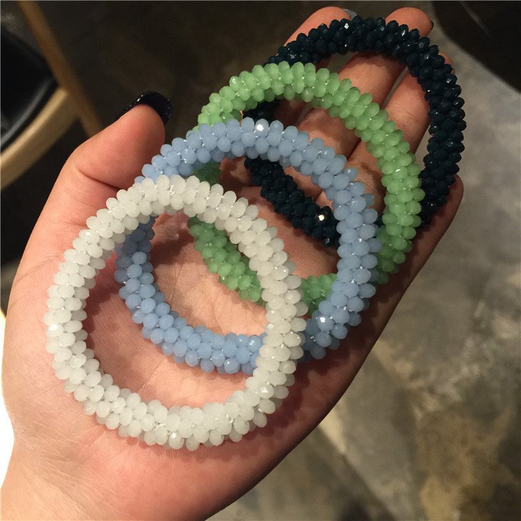 Colorful Crystal Elastic Hair Bands Girls Hair Ties Headwear Ornament Accessories Ponytail Scrunchies Hairband