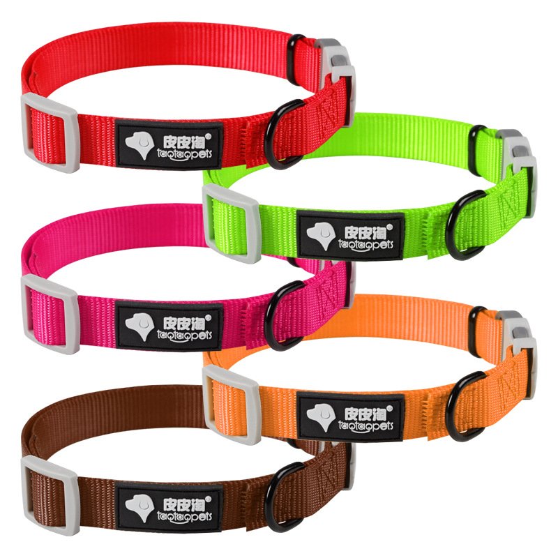 Custom Print Nylon Style Multiple Colors Dog Cat Collar Quick Release Adjustable Pet Collar