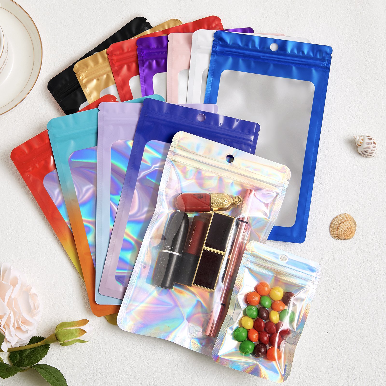 Custom Printed Reusable Plastic Heat Seal Mini Ziplock Baggies Smell Proof Zipper Plastic Bag Resealable Smell Proof Mylar Bags