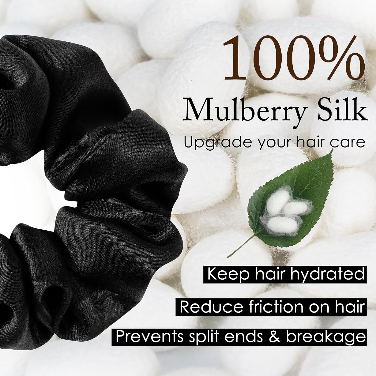 elastic silk scrunchy ponytail holder mini small big jumbo oversized bulk fashion custom logo 100% mulberry silk hair scrunchies