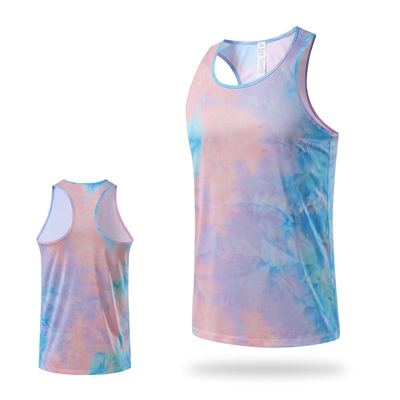 Tie-Dye Versatile Training Bodybuilding Quickly Dry Fitness Vest Sleeveless Vest Workout gym Vest for men