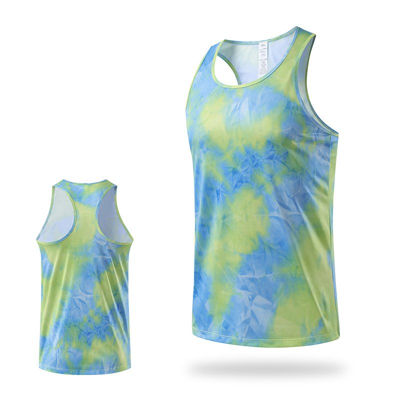 Tie-Dye Versatile Training Bodybuilding Quickly Dry Fitness Vest Sleeveless Vest Workout gym Vest for men