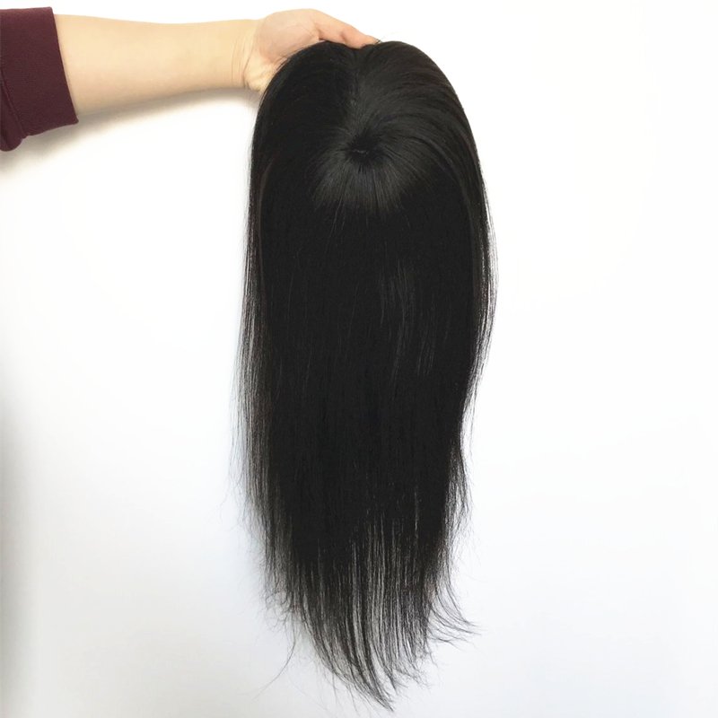 Hair Bangs Women Toupee Hairtopper Brazilian Hair Full Lace Wig 100% Virgin Clip in Crown Toppers with Air Short Straight