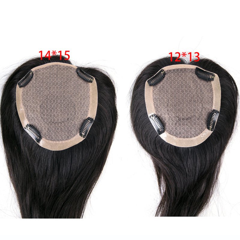 Hair Bangs Women Toupee Hairtopper Brazilian Hair Full Lace Wig 100% Virgin Clip in Crown Toppers with Air Short Straight