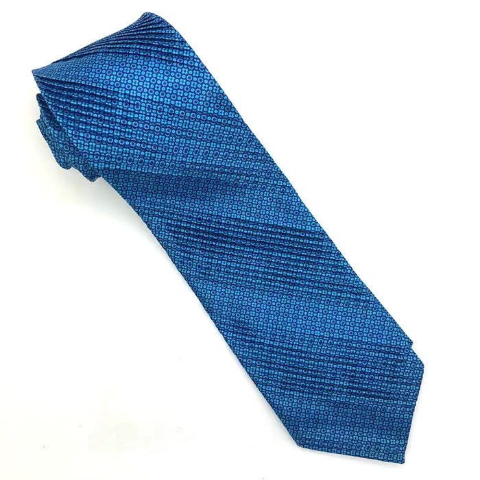 Custom Designs Gravata digital Printed silk Pleated Ties Light Blue Neckties For Men
