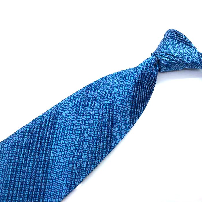 Custom Designs Gravata digital Printed silk Pleated Ties Light Blue Neckties For Men