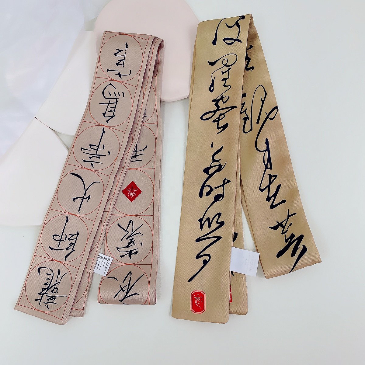 Summer Small Silk Scarf Simulation Silk Long Silk Scarf Female Decoration Scarf Hair Band Tied Bag Ribbon