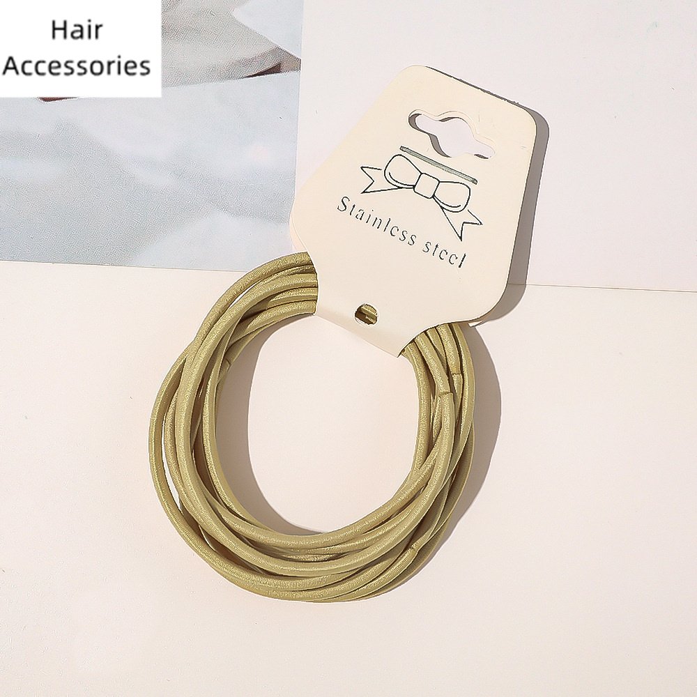 Factory Wholesale Fashion Women Girls Basic Hair Accessories Thin Elastic Hair Ties Elastic Hair Band a set of 10 pcs