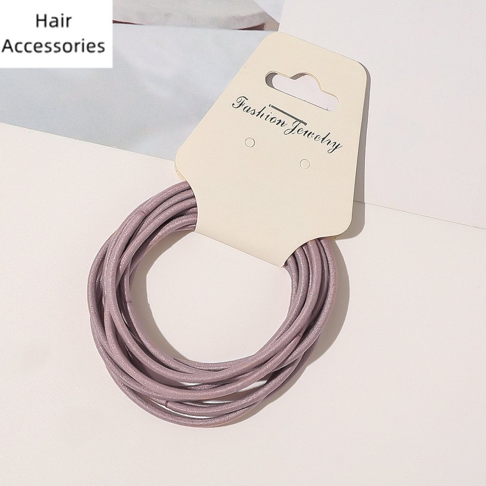 Factory Wholesale Fashion Women Girls Basic Hair Accessories Thin Elastic Hair Ties Elastic Hair Band a set of 10 pcs