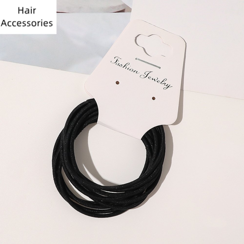 Factory Wholesale Fashion Women Girls Basic Hair Accessories Thin Elastic Hair Ties Elastic Hair Band a set of 10 pcs