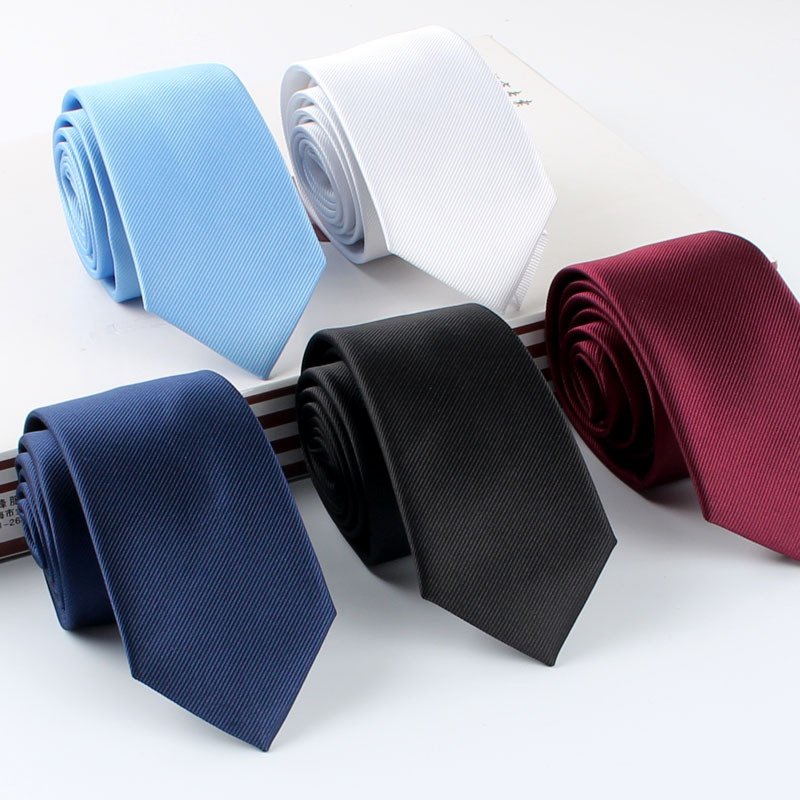Classic Slim Size Red and Yellow Student School Ties in Plain Colours