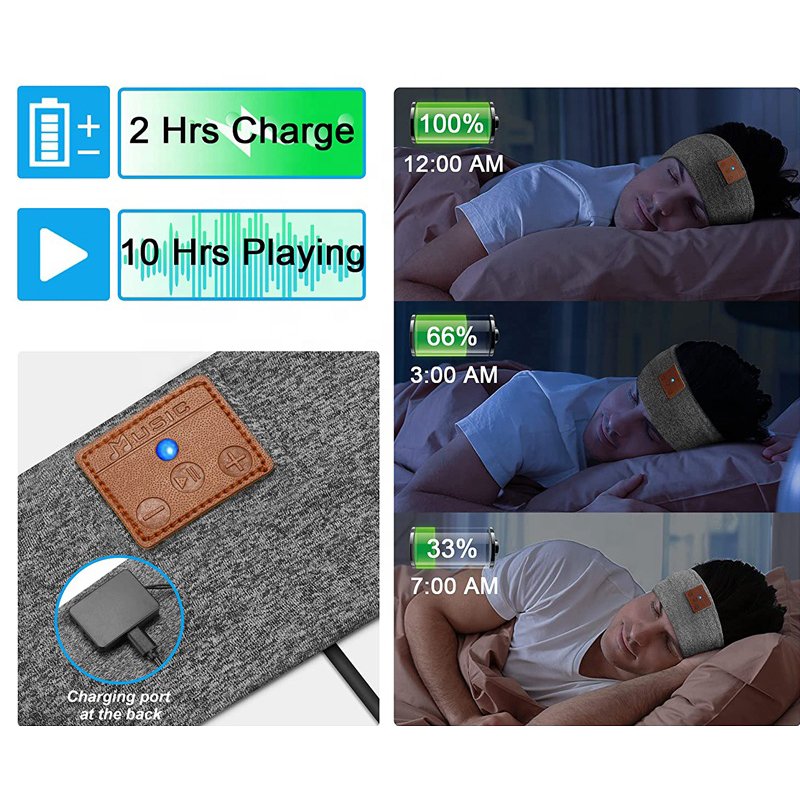 New Trendy Music wireless Headband for Men and Women Yoga Running Sports wireless Turban Headscarf with Long Battery Life