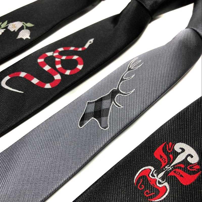 Fashion Men's Embroidery zip tie Neckties Business Wedding Formal Party Neckwear
