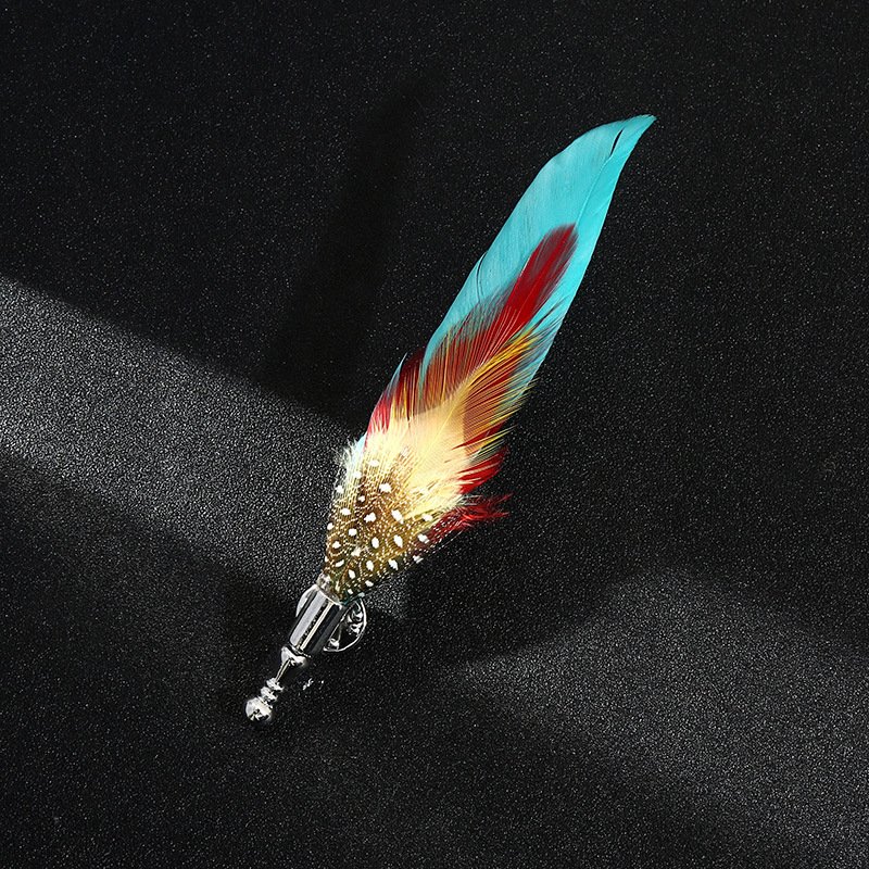 Men's Feather Brooch Christmas Decorative Pins Wedding Party Lapel Pin Men Suits Pins Gift BADGES Party Stage