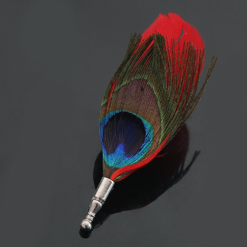 Men's Feather Brooch Christmas Decorative Pins Wedding Party Lapel Pin Men Suits Pins Gift BADGES Party Stage